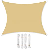 SONGMICS 2 x 3 m Vela Solar- Resistente al Agua Más que 1000 mm- 93% Protección UV Vela Solar en Poliéster Resistente a…